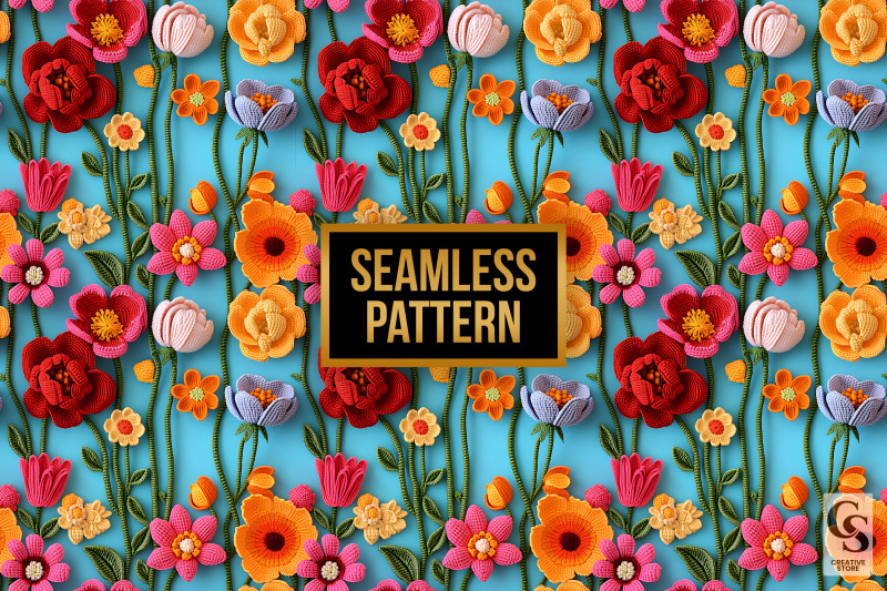 3d-spring-colorful-crochet-flowers-digital-paper