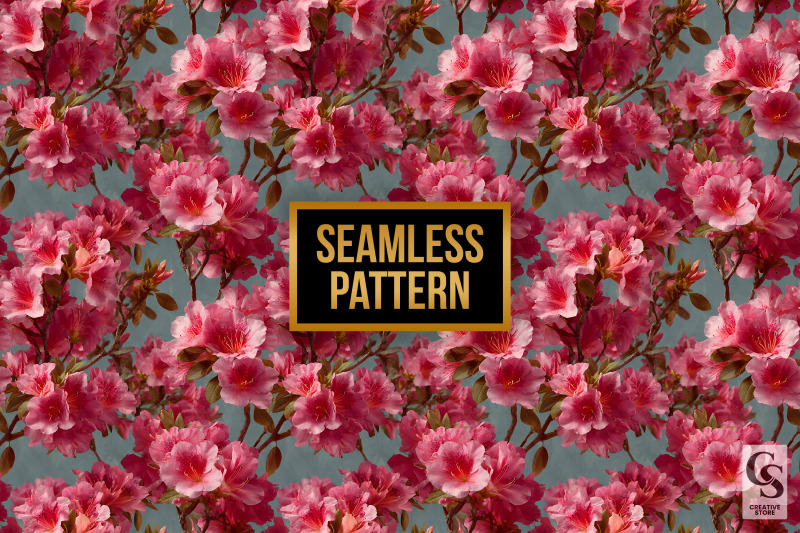 pink-azalea-flowers-garden-digital-paper