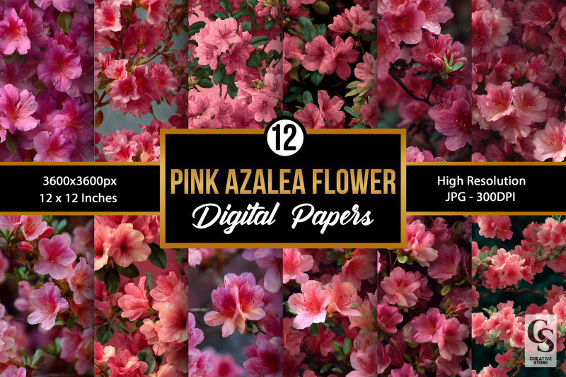 pink-azalea-flowers-garden-digital-paper