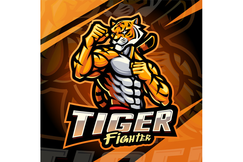 tiger-fighter-esport-mascot-logo-design
