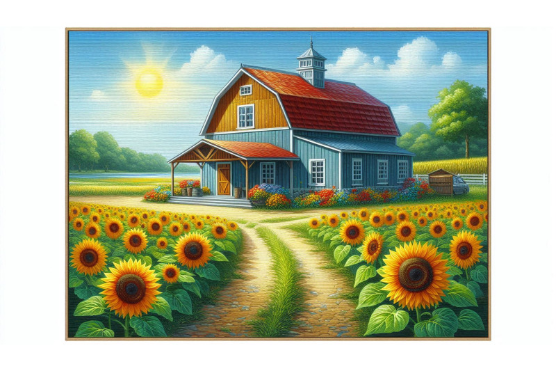 barn-sunflower-acrylic