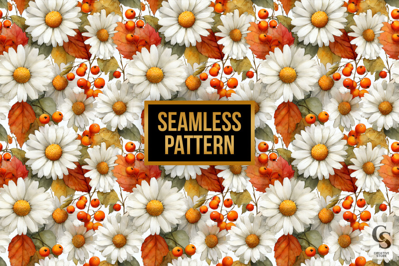 fall-daisy-amp-berries-digital-paper