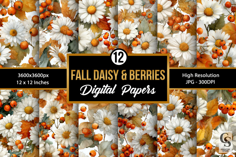 fall-daisy-amp-berries-digital-paper