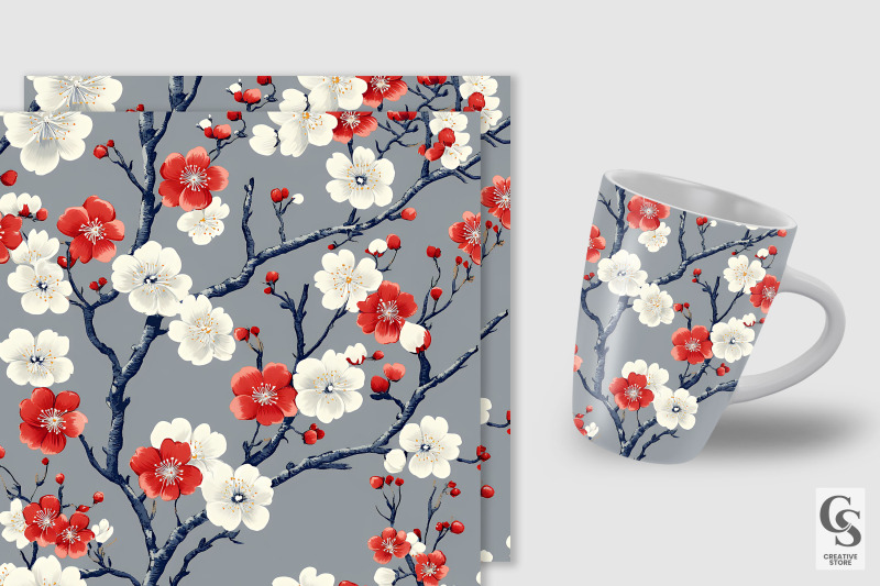 patriotic-cherry-blossoms-digital-paper