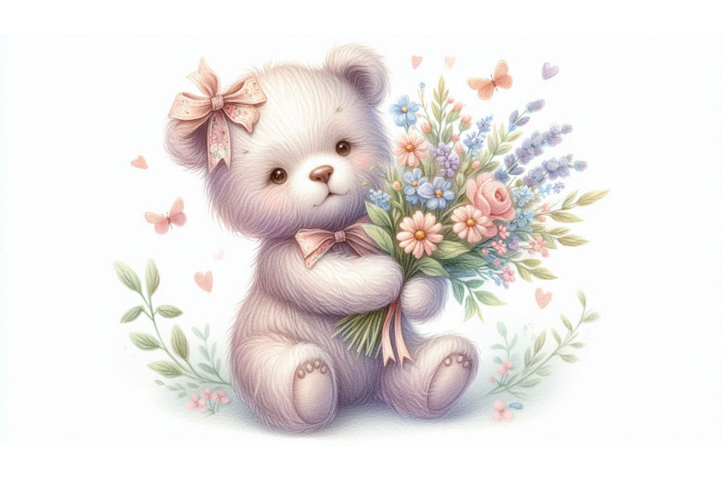 bear-holding-bouquet