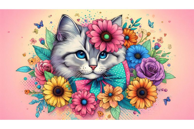 bright-flowers-cat