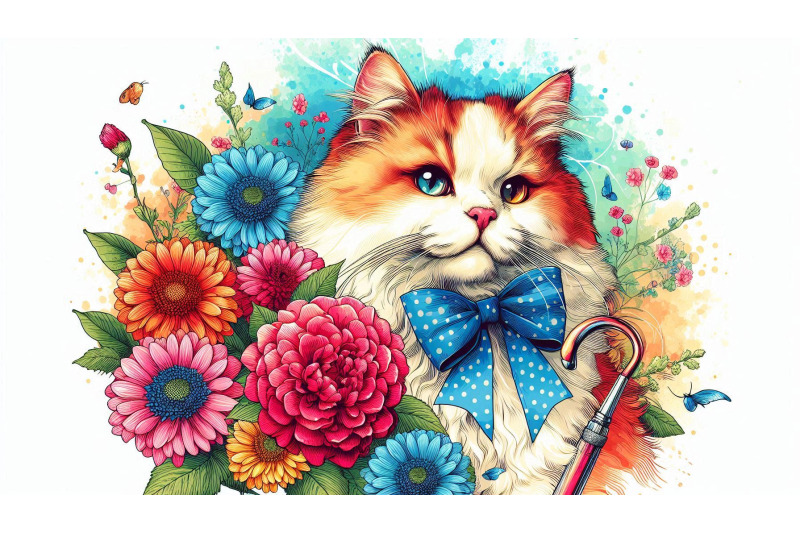 bright-flowers-cat