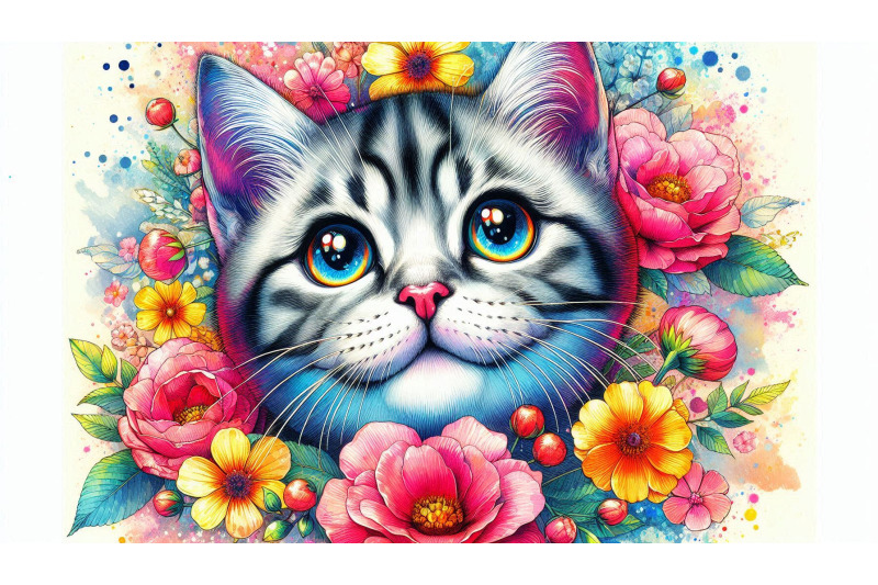 bright-flowers-cat