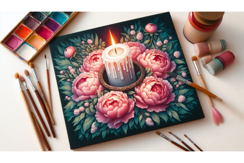 candle-peony-acrylic