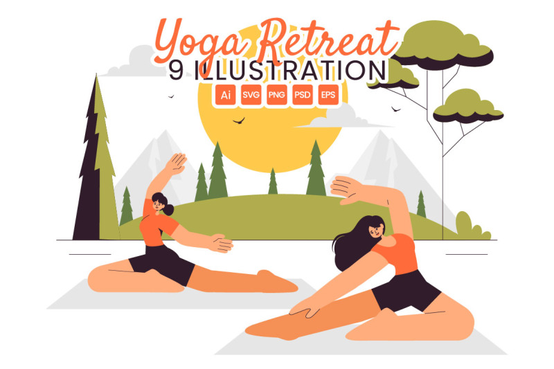 9-yoga-and-meditation-retreat-illustration