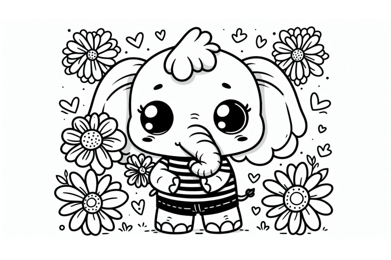 cartoon-elephant-flower