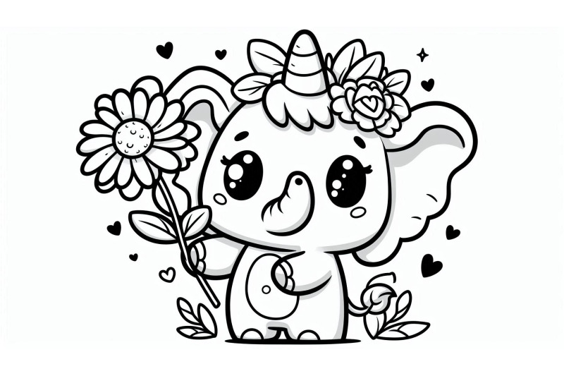 cartoon-elephant-flower
