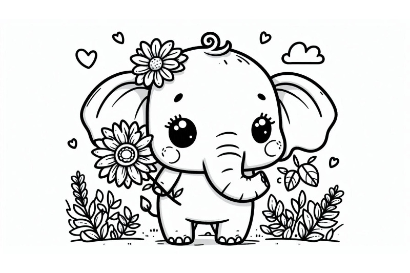 cartoon-elephant-flower