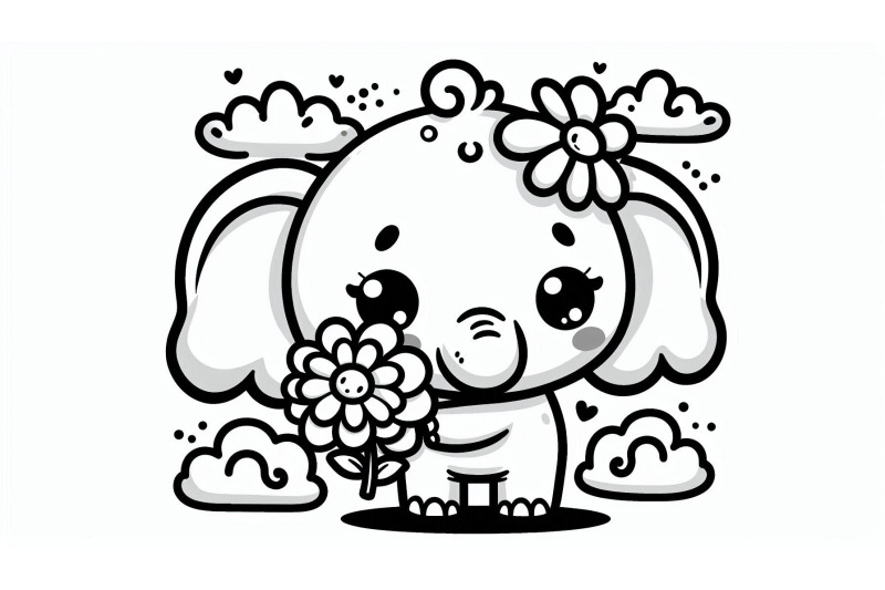 cartoon-elephant-flower