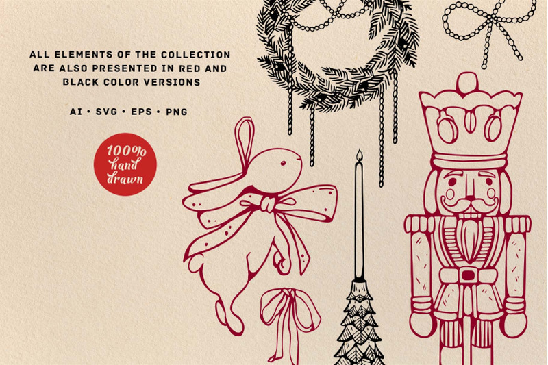 vintage-christmas-vector-retro-set