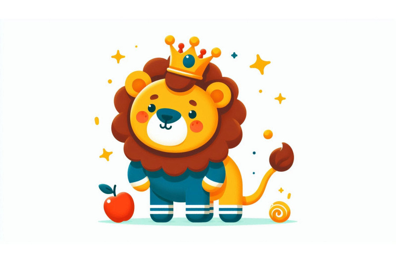 cartoon-lion-crown-vector