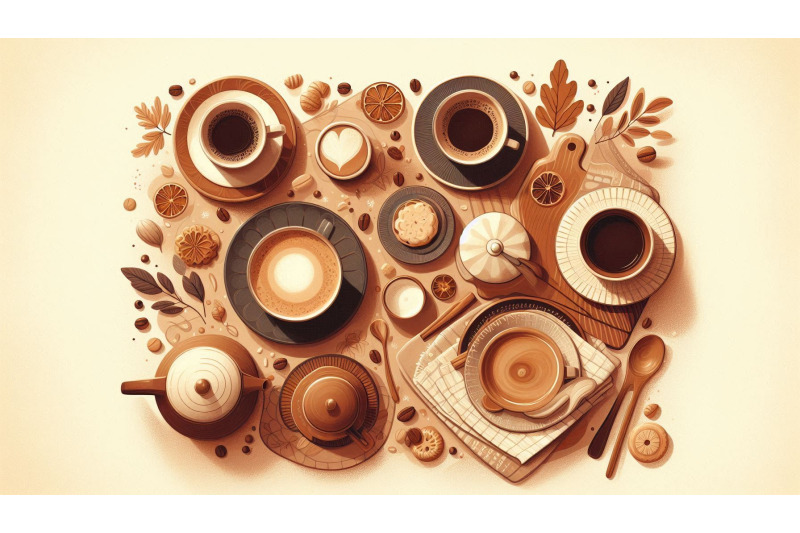 coffee-cups-flat-lay
