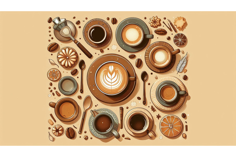 coffee-cups-flat-lay
