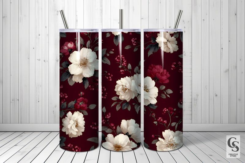 cream-and-burgundy-romantic-flowers-digital-paper