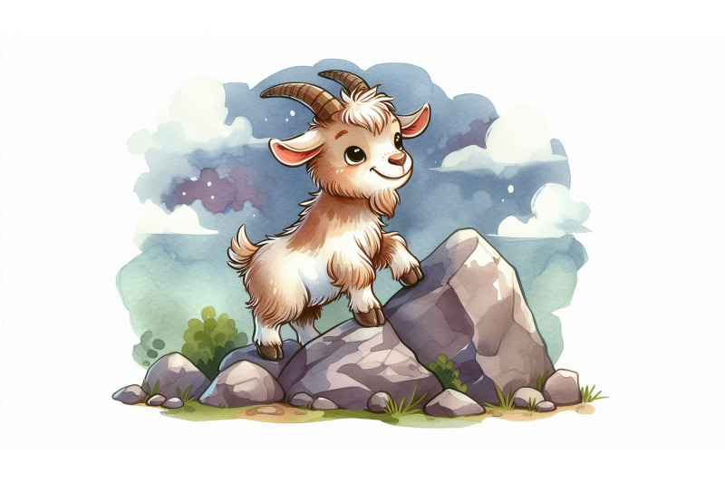 cartoon-goat-rock-vector