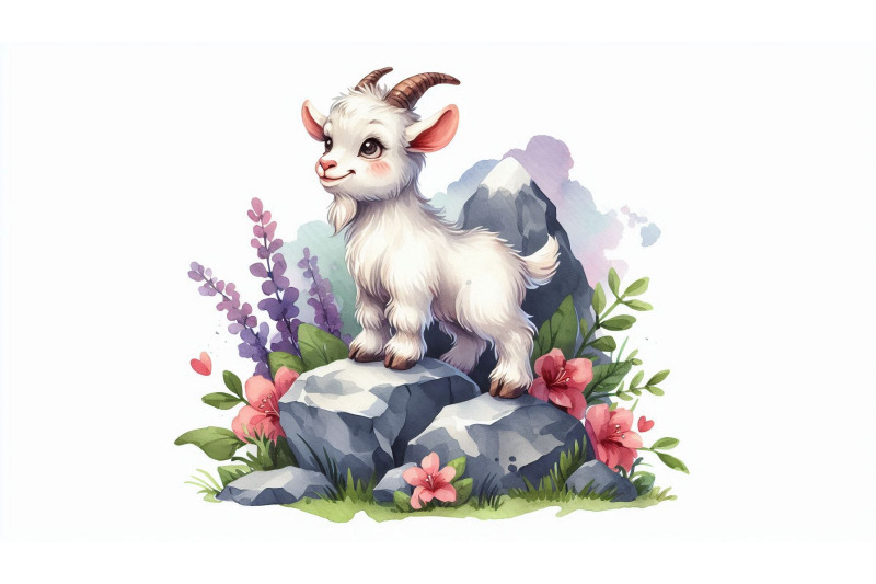 cartoon-goat-rock-vector