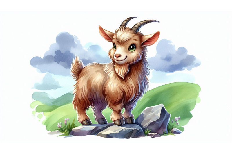 cartoon-goat-rock-vector