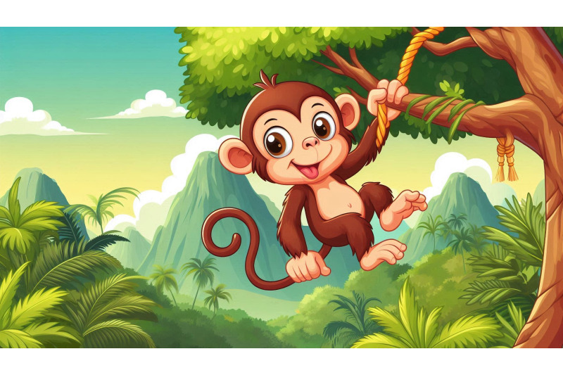 cartoon-monkey-jungle-vector