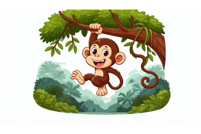 cartoon-monkey-jungle-vector