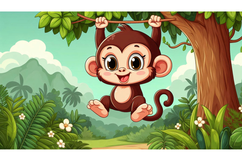 cartoon-monkey-jungle-vector