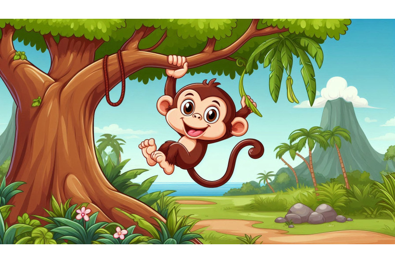 cartoon-monkey-jungle-vector
