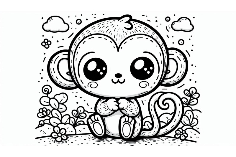 cartoon-monkey-sitting