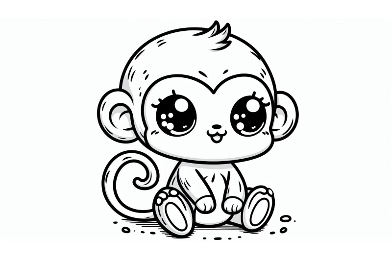 cartoon-monkey-sitting