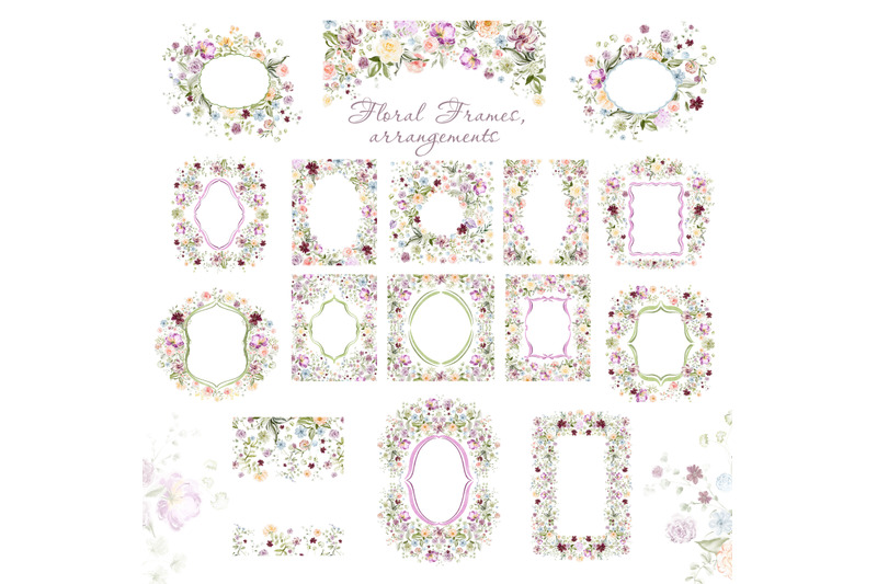 watercolor-floral-patterns-amp-frames-for-wedding-design