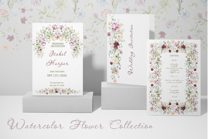 watercolor-floral-patterns-amp-frames-for-wedding-design