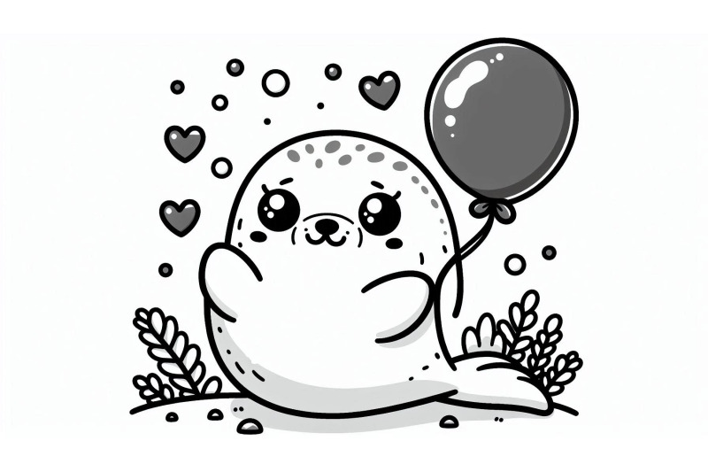 cartoon-seal-balloon
