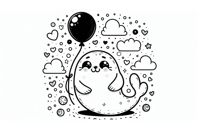 cartoon-seal-balloon