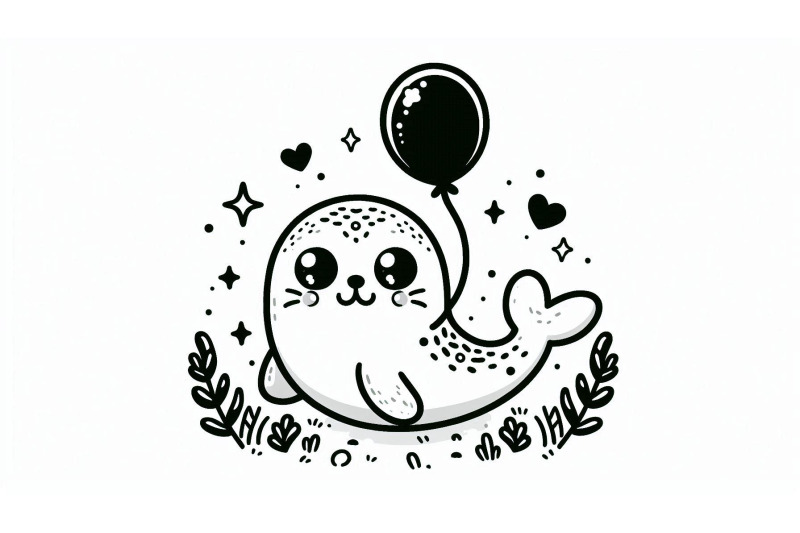 cartoon-seal-balloon