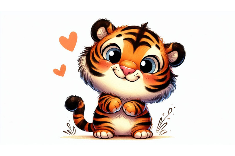 cartoon-tiger-playful-vector