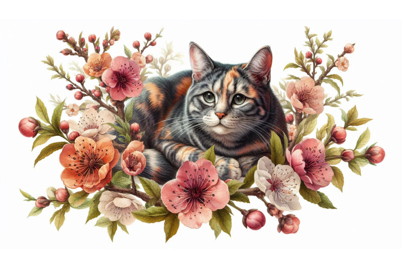 cat-blossoms-study