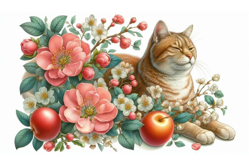 cat-blossoms-study