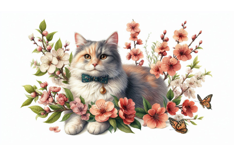 cat-blossoms-study