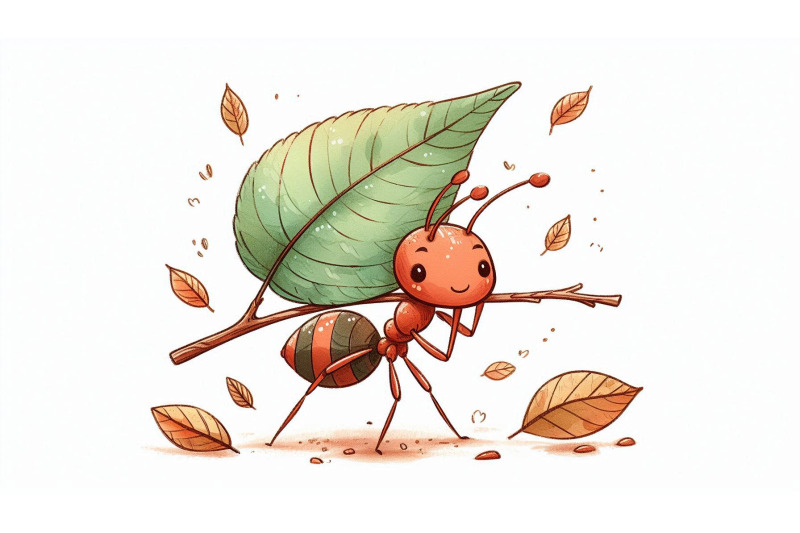 doodle-ant-carrying-leaf