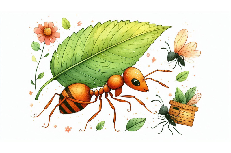 doodle-ant-carrying-leaf