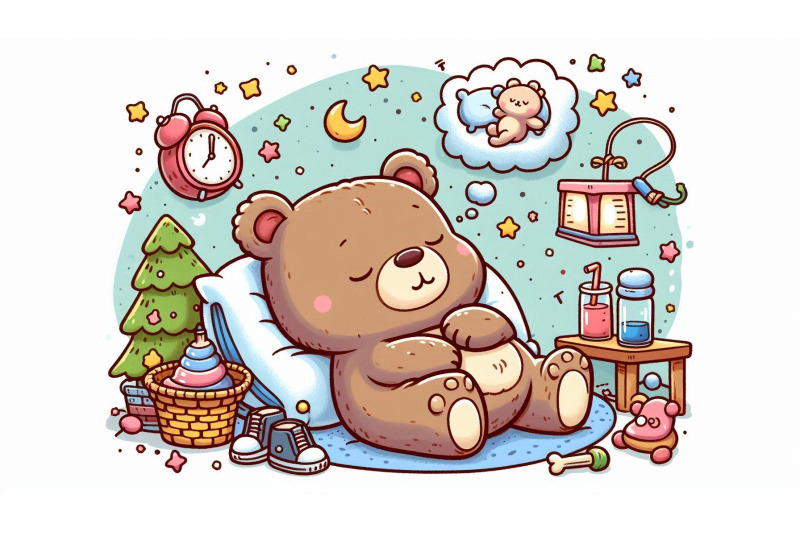 doodle-bear-sleeping-sketch
