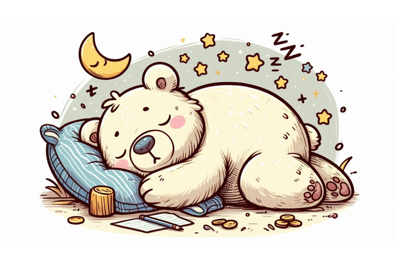 doodle-bear-sleeping-sketch