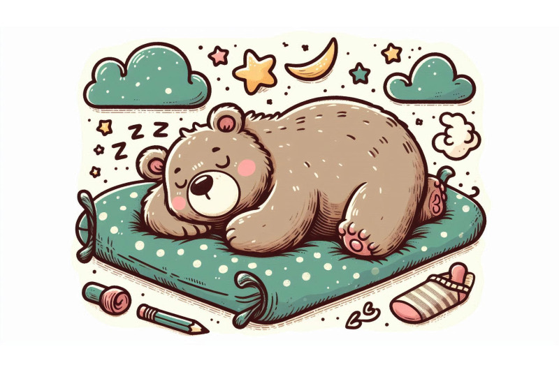doodle-bear-sleeping-sketch