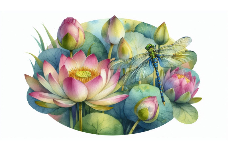 dragonfly-lotus-watercolor