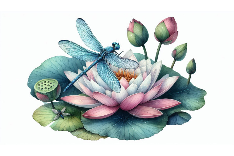 dragonfly-lotus-watercolor