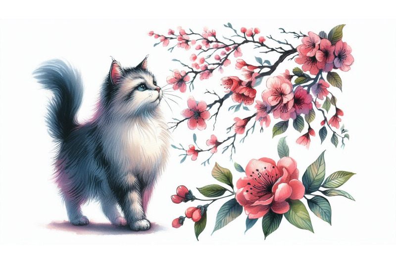 floral-branch-cat