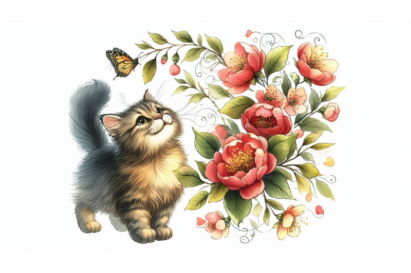 floral-branch-cat